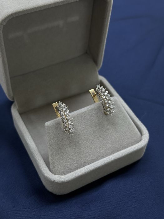 Золотые серьги с фианитами