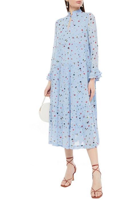 GANNI миди рокля в свеж принт