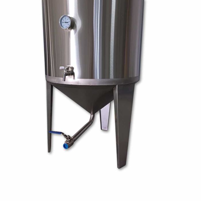 Fermentator inox cu capac flotant 135 litri, cu fund conic