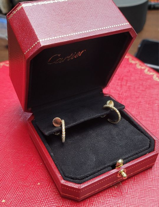 Обеци Cartier Juste un Clou с диаманти розово злато