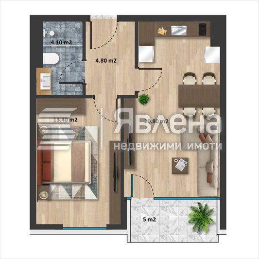 Просторен 2/3-стаен апартамент №14