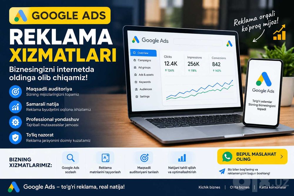 Google Ads Reklama va Sayt Yaratish