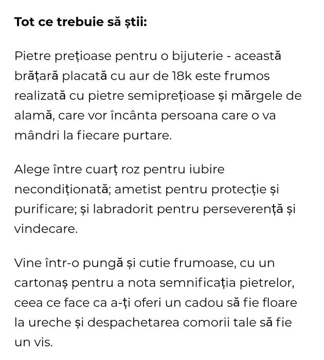 Brățară placata cu aur 18k