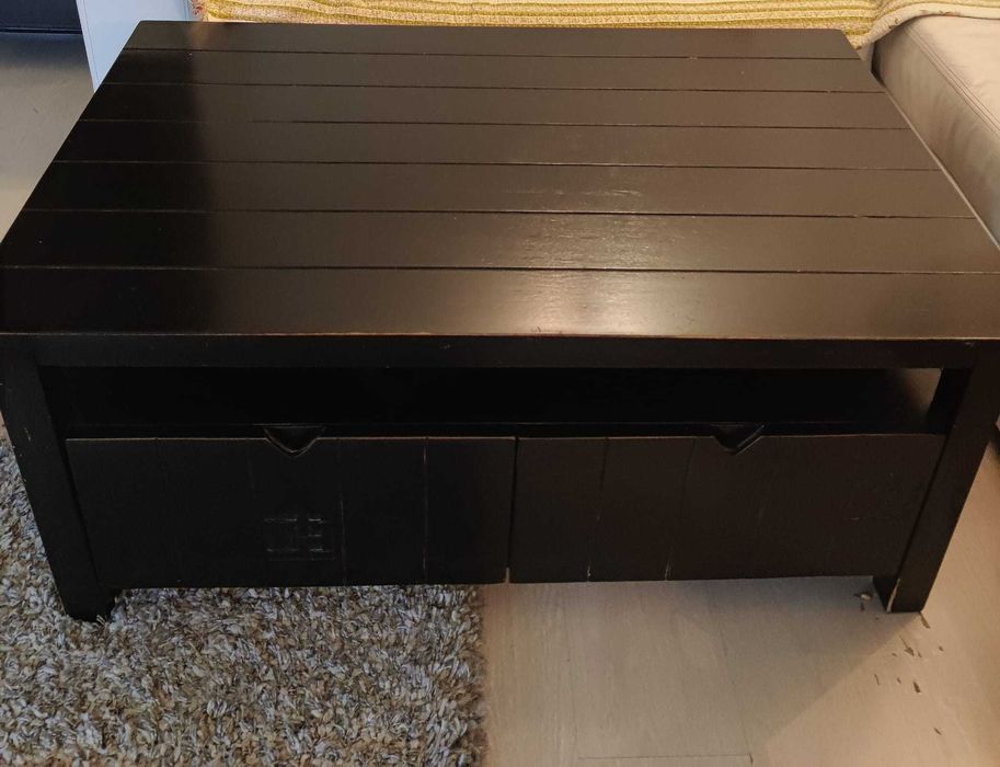 Mobila living, neagra, lemn masiv stejar,  export