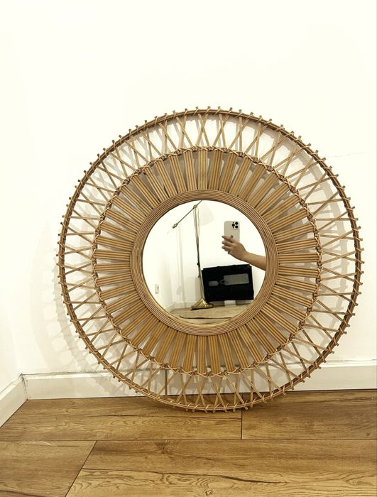 Зеркало круглое дерево деревянное