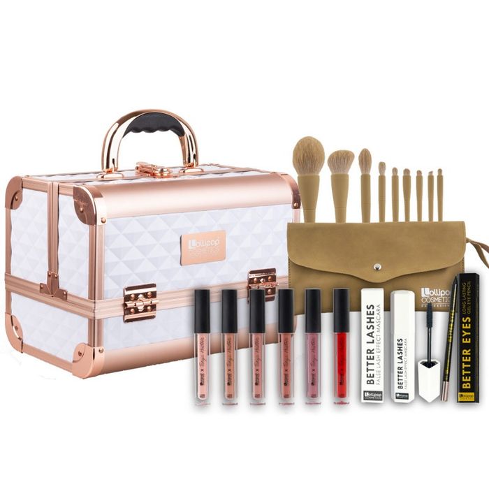 Куфарче за гримове Lollipop  Lux rose gold