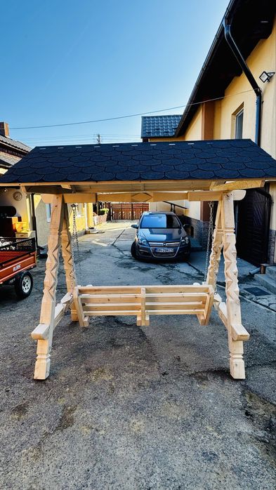 Balansoar rustic,sculptat din lemn masiv