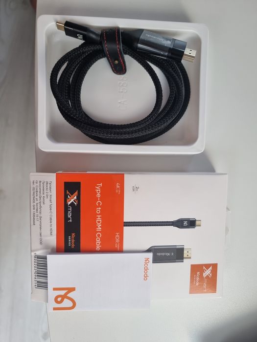 Кабел от източник с USB-C към приемник с HDMI USB-C-HDMI UltraHD 2м