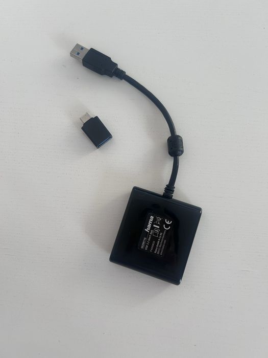 USB хъб Hama 4 порта - USB 3.2 Gen1 (5 Gbit/s) с USB-C адаптер