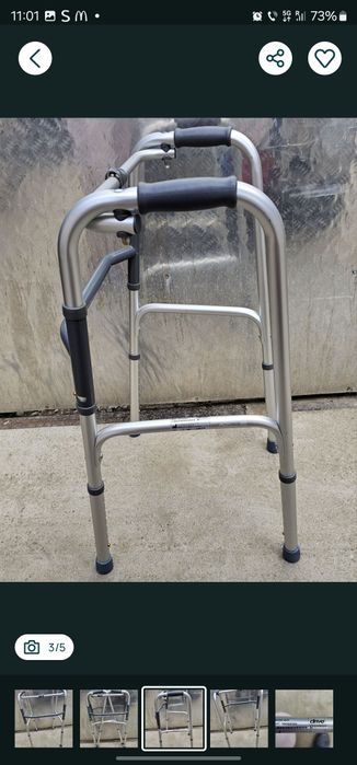 Cadru de mers metalic pliabil