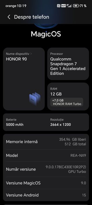 Vând telefon honor 90  în stare buna