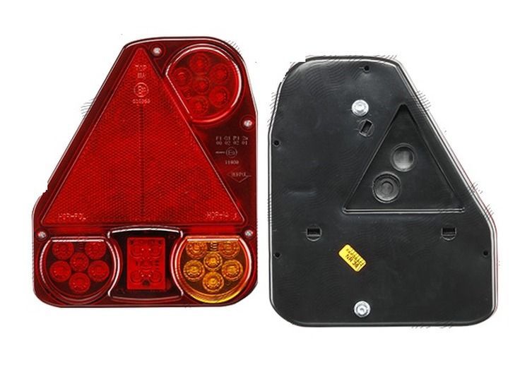 Stop spate lampa Universal, spate, omologare ECE, 12/24V,140mm, 173,1x206,5x54,5mm, cu lampa ceata spate, led, surub 150mm suport, cu reflector