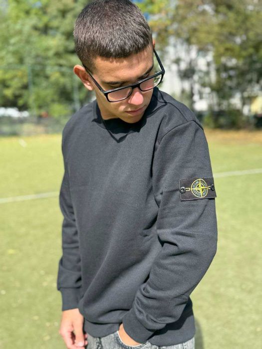 ПРОМОЦИЯ Мъжки Черен Суичър Stone Island Темен Пуловер Стоун Айлънд