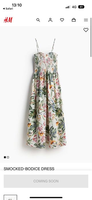 Рокля H&M флорална М-Л