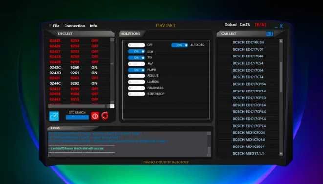 DaVinci Deluxe 1 0 37 - ECU Remap egr dpf scr flaps start stop lambda maf etc