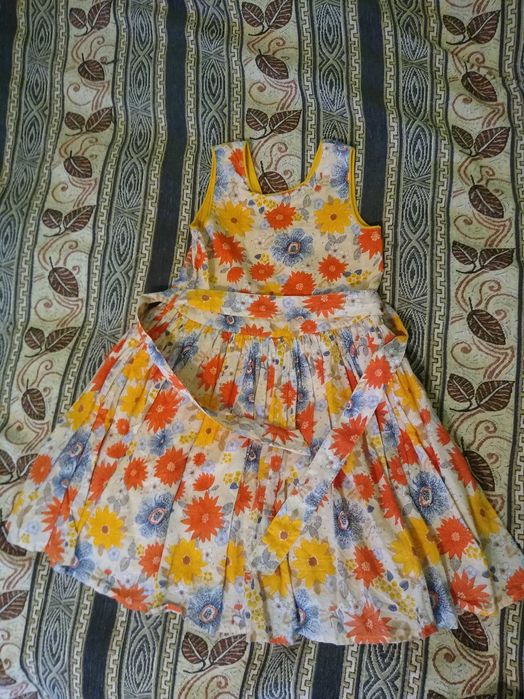 Rochiță înflorată, bumbac, 110 cm