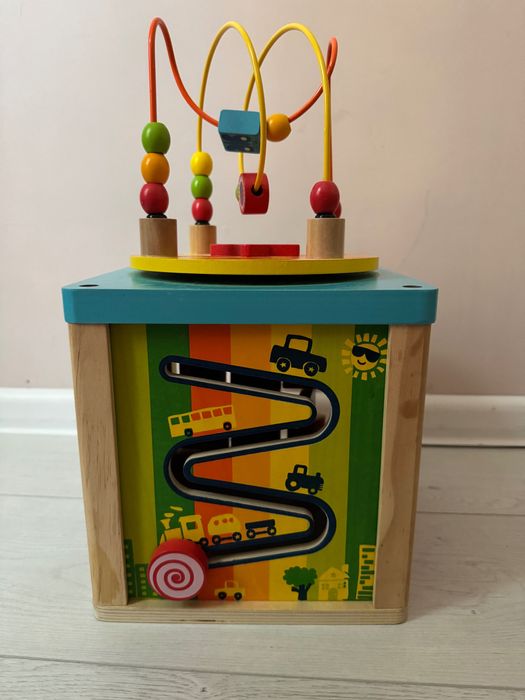 Дървен куб 5 в 1, Activity cube Монтесори