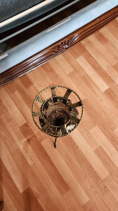 Декоративная ваза чеканка+соломка