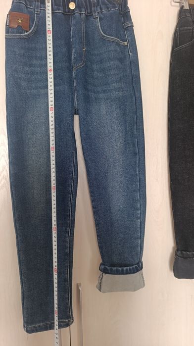 Теплые джинсы с начёсом для девочки 9-10 лет