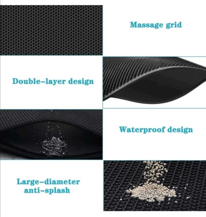 Двуслойна постелка за котешка тоалетна килимче