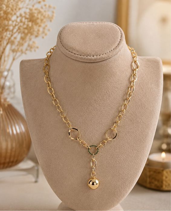 Lanț placat cu aur 14K  – 60 cm / 20 cm