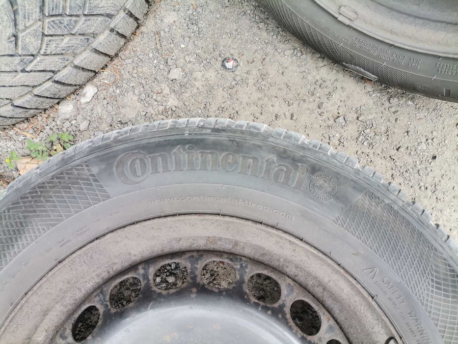 4 железни джанти 15 и гуми Continental ContiWinter Contact 195/65/15 T