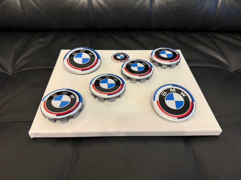 Set complet embleme capota jante volan BMW Anniversary 50 years M