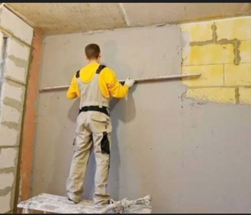 Отделка, штукатурка, шпаклёвка, откоси и стяжку