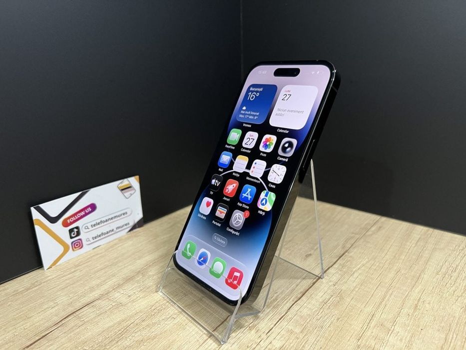 iPhone 14 Pro 256Gb Space Black Second-Hand Foarte Bun 3 ani garanție,