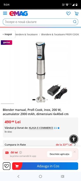 Blender Profi Cook Akku-Stabmixer PC-SM 1237 A