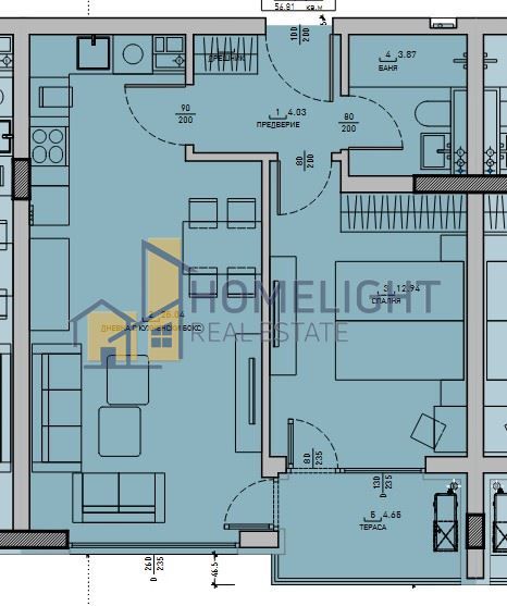 Двустаен апартамент в кв. Малинова долина