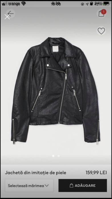 Geaca din imitatie de piele H&M