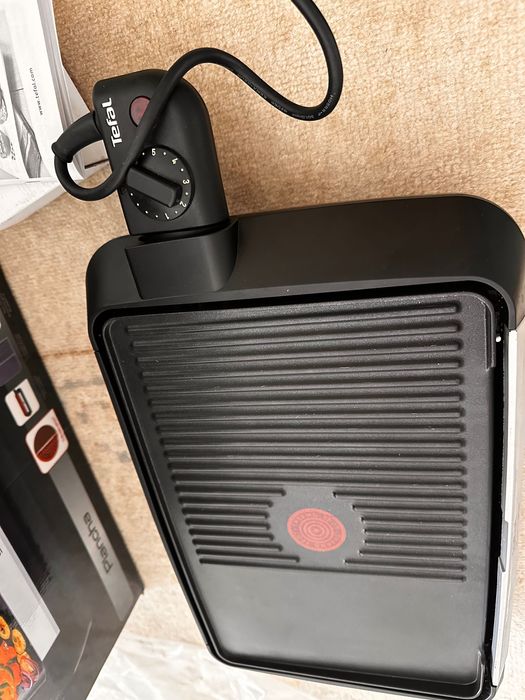 Gratar electric Tefal Plancha Valencia Silvermania CB6718, 1600 W, 2/3 grill, 1/3 plansa