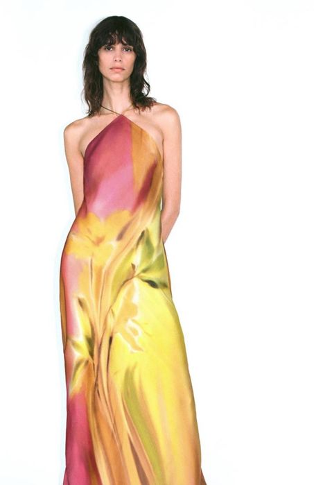 Дамска сатенирана рокля Zara