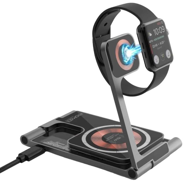 Зарядна станция ProMate AURAFOLD TRIO 15W Magsafe 3in1 Черна ЗАРЯДНО