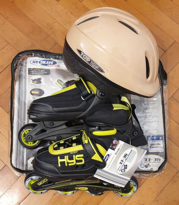 Role HYSkate Junior noi, sistem ajustabil, casca, marime 33-36