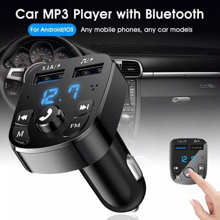 Блутут FM трансмитер  волтметър . Handsfree CAR KIT. Волтметър за кола