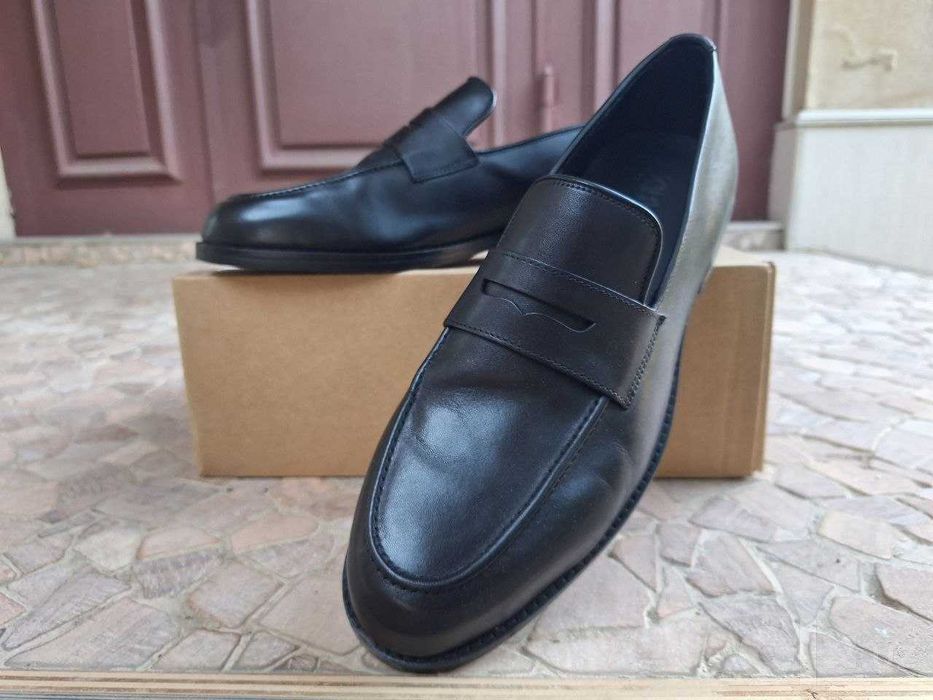 Кожаные лоферы (мужские туфли, мокасины) ZARA, 45 р.