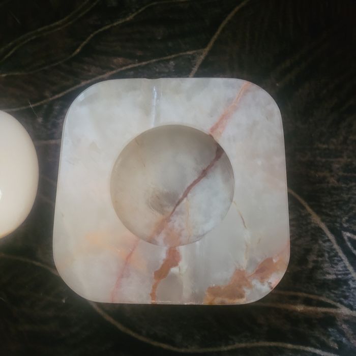 Яице и пепелник оникс   Дамска  гривна от кост