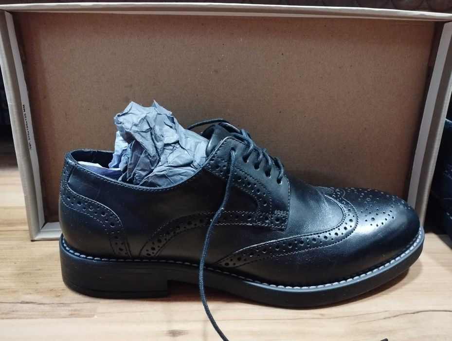 Мъжки официални черни кожени обувки