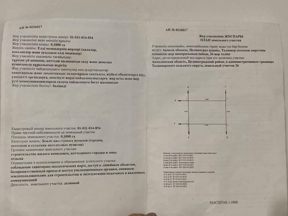 Продам участок 10 соток в Астане