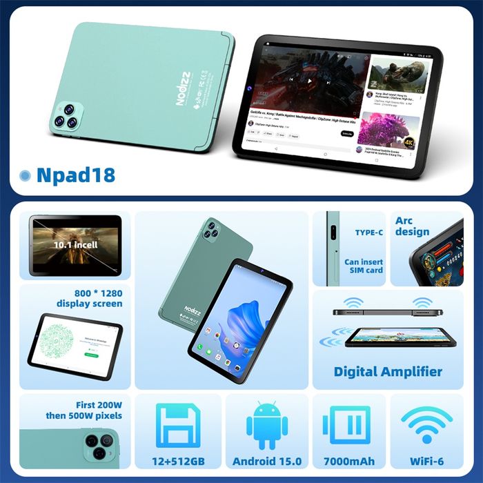 Planshet Nodizz Npad 15, Npad 16, Npad 18, Npad 19, Npad 20, Npad 22