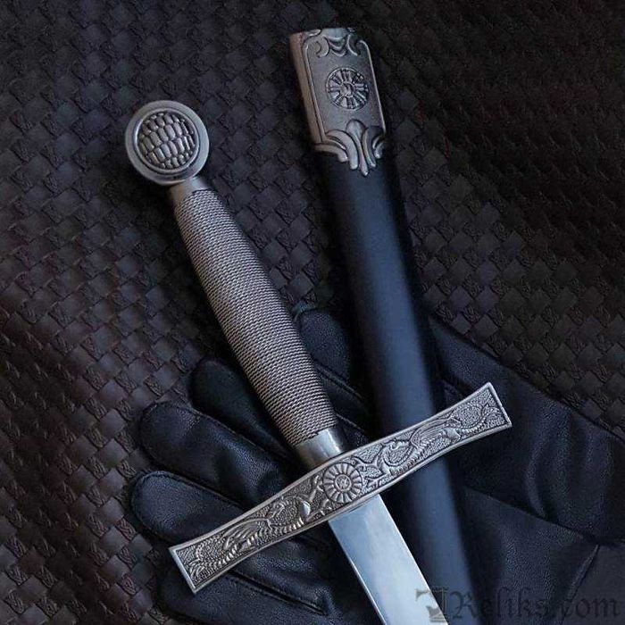 Метален меч с ножница и средновековни мотиви Medieval Hand and a Half Sword