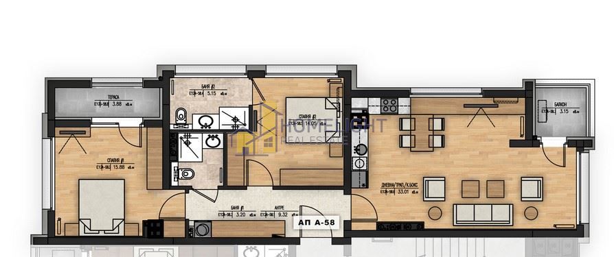 Тристаен апартамент в кв. Младост 1А
