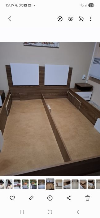 Легло-спалня 160/200 с матрак + топ матрак  WELLPUR