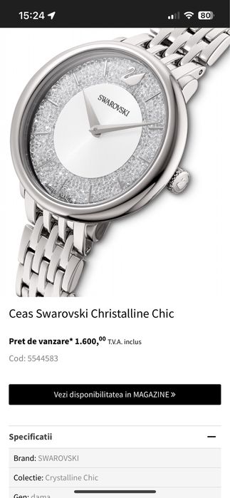 ceas swarovski nou