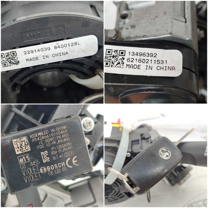 Ansamblu manete comenzi volan + spiră + contact cu cheie Opel Corsa E 13496392 2016 / [2014-2019] / (5B3)