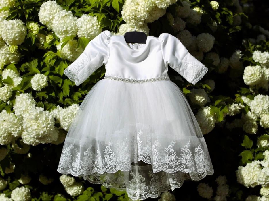 Set rochie fetita pentru botez 3-6 luni