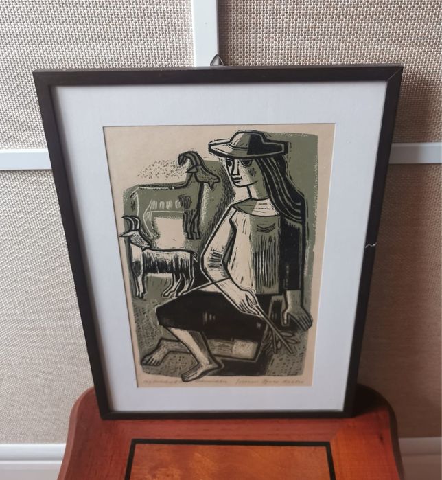 Антикварна картина техника суха игла , само 15 бройки 69г. авторска !