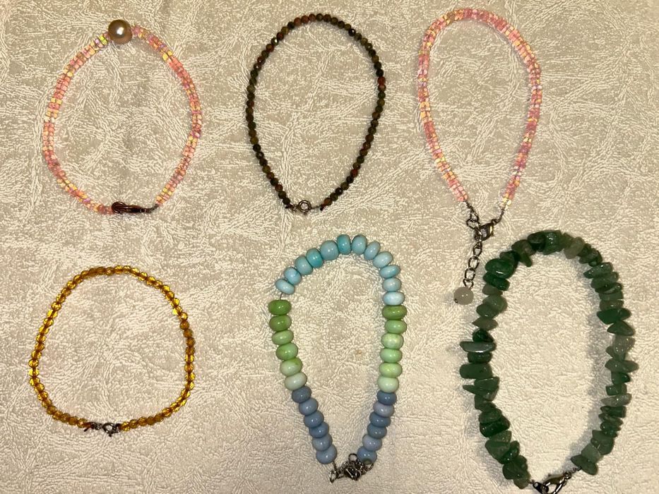 Браслеты с Цитрином, опалом, нефритом, унакит